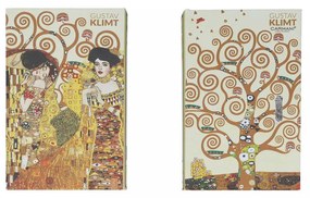 Klimt három részes könyv alakú fa tároló doboz Életfa