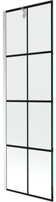 Mexen Next, kádparaván 1 szárny 60 x 150 cm, fix szárny, 6 mm átlátszó üveg fekete mintával, króm profil, 895-060-000-00-77-01