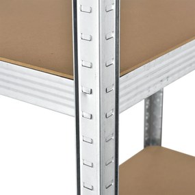 Juskys 2 db polcból álló készlet - 180x90x40 cm - ezüst