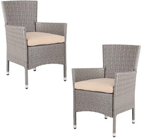 Deuba Rattan fotel 2 db - krém