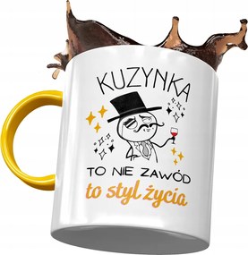 Sárga Bögre Unokatestvérnek Születésnapra Ajándék Nyomtatott Fotóval