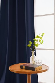 Sötétkék OXFORD függöny 140x250 cm Felfüggesztés: Hullámos sínszalag
