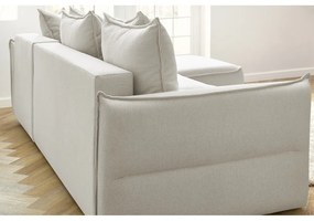 Krémszínű kinyitható sarokkanapé (jobb oldali) Leon – Bobochic Paris