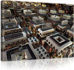 Vászonkép 80x60 Futurisztikus város komplex absztrakt szerkezet