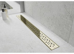 Mexen Flat 360°, rozsdamentes acél zuhanyfolyó, M12 modell 70 cm, arany fényes, 1521070-40