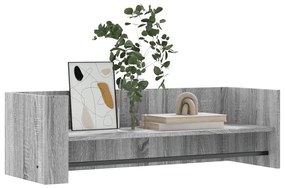 szürke sonoma színű szerelt fa fali polc 100 x 35 x 30,5 cm