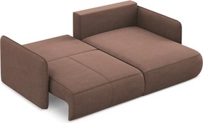 Rózsaszín kinyitható-tárolóhelyes sarokkanapé (jobb oldali) Nanea – Makamii