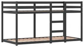 rózsaszín tömör fenyőfa emeletes ágy függönyökkel 90 x 200 cm