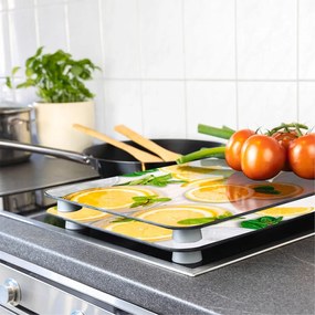 Edzett üveg tűzhely fedőlap szett 2 db-os 52x30 cm Lemons – Wenko