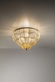 SIRU - Mennyezeti lámpa POUFF 3xE27/60W/230V króm/bézs Velencei üveg