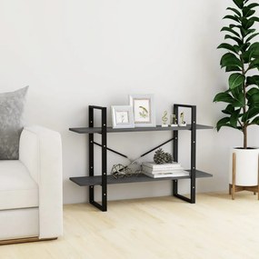 kétszintes szürke tömör fenyőfa könyvszekrény 100 x 30 x 70 cm
