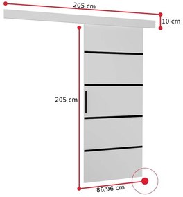 MUSU tolóajtó, 86x205, fekete