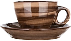 Banquet PALAS 6 db-os csésze és csészealj készlet , 90 ml, barna