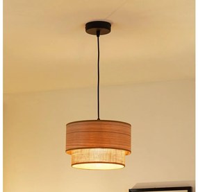 Brilagi Brilagi - Csillár zsinóron MONTANA BOHO 1xE27/15W/230V átm. 25 cm barna/fekete BG1185