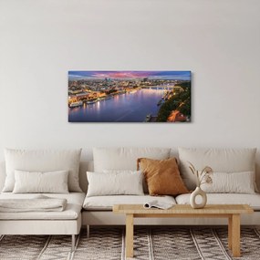 Pozsonyi éjszakai város képe folyóval (120x50 cm)