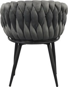 Étkezőszék, sötétszürke Velvet szövet/fekete, BLER