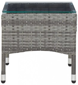 szürke polyrattan dohányzóasztal 60 x 40 x 36 cm