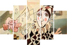 Kép - kubizmus -harlequin and rose (150x105 cm)