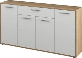 Komód, sonoma tölgy/fehér, LUNIA