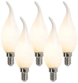 5 db E14-es dimmelhető LED izzószál gyertyalámpa F35 matt 3W készlet