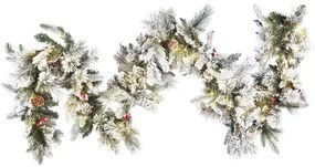 Műhóval borított karácsonyi füzér égősorral 270 cm WHITEHORN Beliani