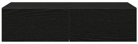 Falipolc fiókokkal fekete 60x26,5x15 cm műszaki fa