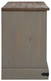 HALDEN szürke tömör fa TV szekrény 2 tolóajtóval 150x40x60 cm