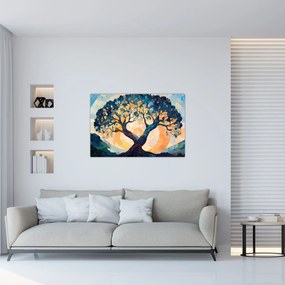 Kép – Mozaik – nap és fa II. (90x60 cm)
