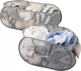 Szennyestartó Kosár Összecsukható Hálós 36X36X58CM Pop-up Mosókonyha Fürdőszoba 2 Db