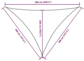 fekete háromszög alakú oxford-szövet napvitorla 4 x 4 x 5,8 m