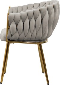 Étkezőszék, szürkésbarna Taupe Velvet szövet/gold króm arany, DEILA