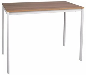 Étkezőgarnitúra 1 + 4, RAMOD asztal 100x60 cm fehér/tölgy dekor + fehér KITO szék