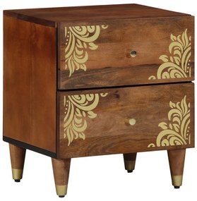 vidaXL Éjjeliszekrény 2 pcs Méz barna 40 x 33 x 46 cm Tömör Mangófát