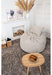 Krémszínű kordbársony babzsákfotel Om 110 – SLOWDOWN