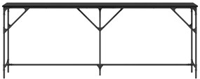 Konzol Asztal Fekete Tölgy 200x29x75 cm Összeszerelt Fa