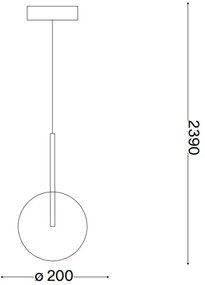 Ideal Lux - LED Csillár zsinóron EQUINOXE 1xG4/2W/230V átm. 20 cm réz/átlátszó