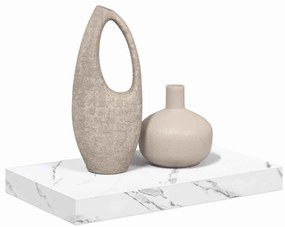 vidaXL Falpolc Falra szerelhető Fehér márvány 40 x 23,5 x 4 cm Faanyag