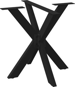 vidaXL étkezőasztal pók alakú fekete acél láb 85x85x(72-73) cm