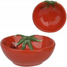 Piros paradicsom alakú kerámia tál