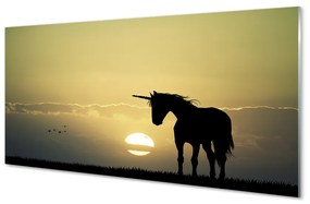 Üvegképek Field naplemente egyszarvú 100x50 cm