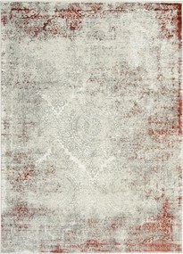 140x190 cm Csillogó Szőnyeg Dísz Szürke Piros