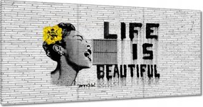 Festmények 180x90 Banksy Life is beautiful