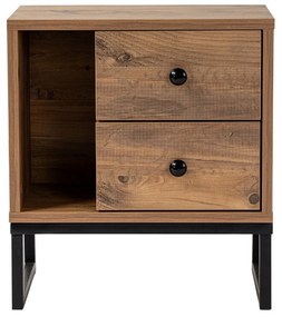 Éjjeliszekrény Glimmer - Atlantic Pine, Fekete