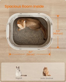 Feandrea fedeles macskaalomdoboz, XL zárt alomtálca felülről történő bejárattal