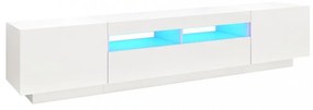 fehér TV-szekrény LED-lámpákkal 200 x 35 x 40 cm