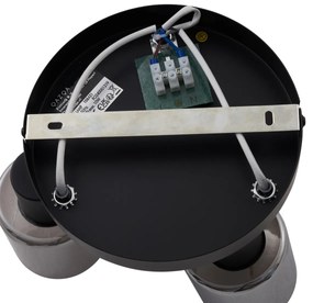 Modern fekete mennyezeti lámpa füstüveggel, kerek, 3-lámpás - Cilin