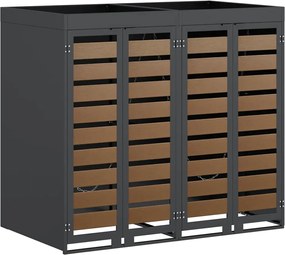 vidaXL Gurulós kuka tároló 3 kukához Antracit 340 x 77.5 x 115.5 cm