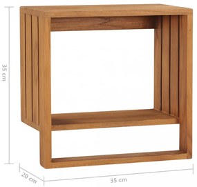 tömör tíkfa falra szerelhető törölközőtartó 35 x 20 x 35 cm