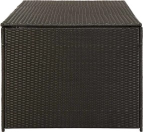 Barna Polyrattan Kerti Tárolóláda 180 X 90 X 70 Cm