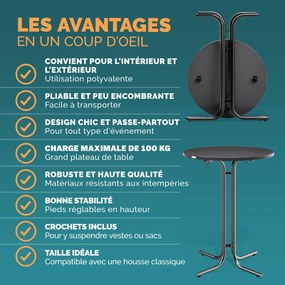 Összecsukható állóasztal, szürke, 110 x 70 cm